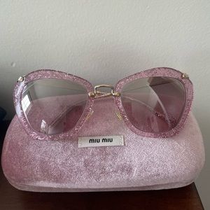 Miu Miu sparkly pink sunglasses